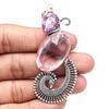 Pendant Amethyst Cheker Cut Gemstone Handmade Silver Jewelry 3"