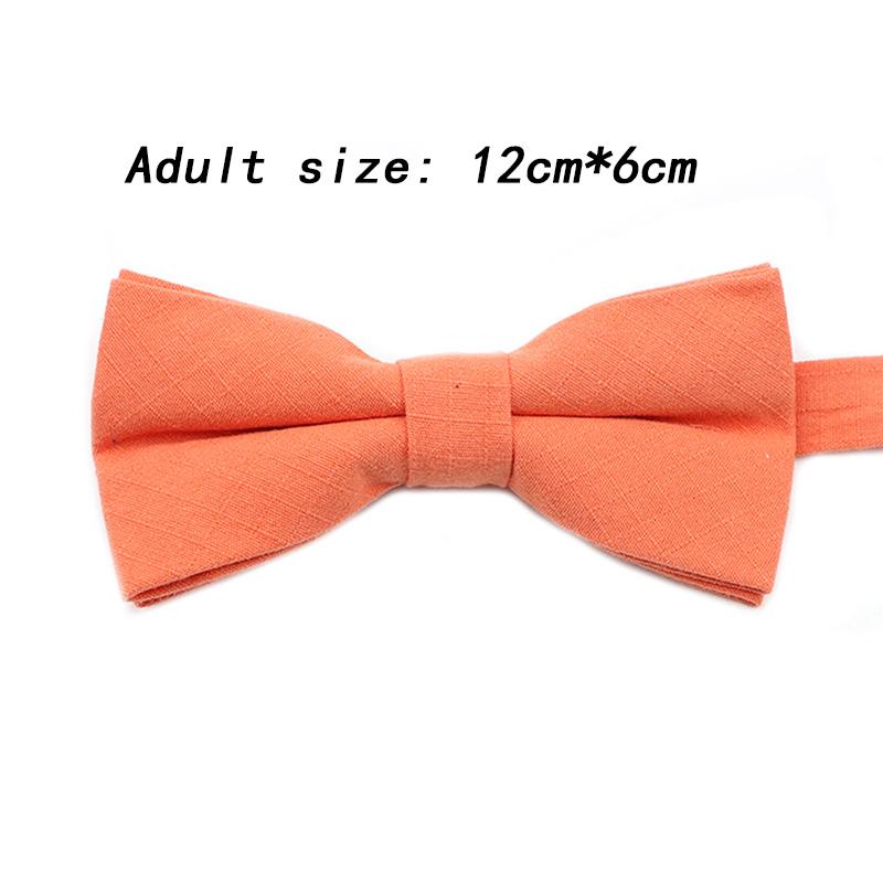 New Color Light Green Pink Peach Solid Cotton Parent-Child Bowtie Sets Kids Pet Men Women Butterfly Daily Cravat Gift Accessory