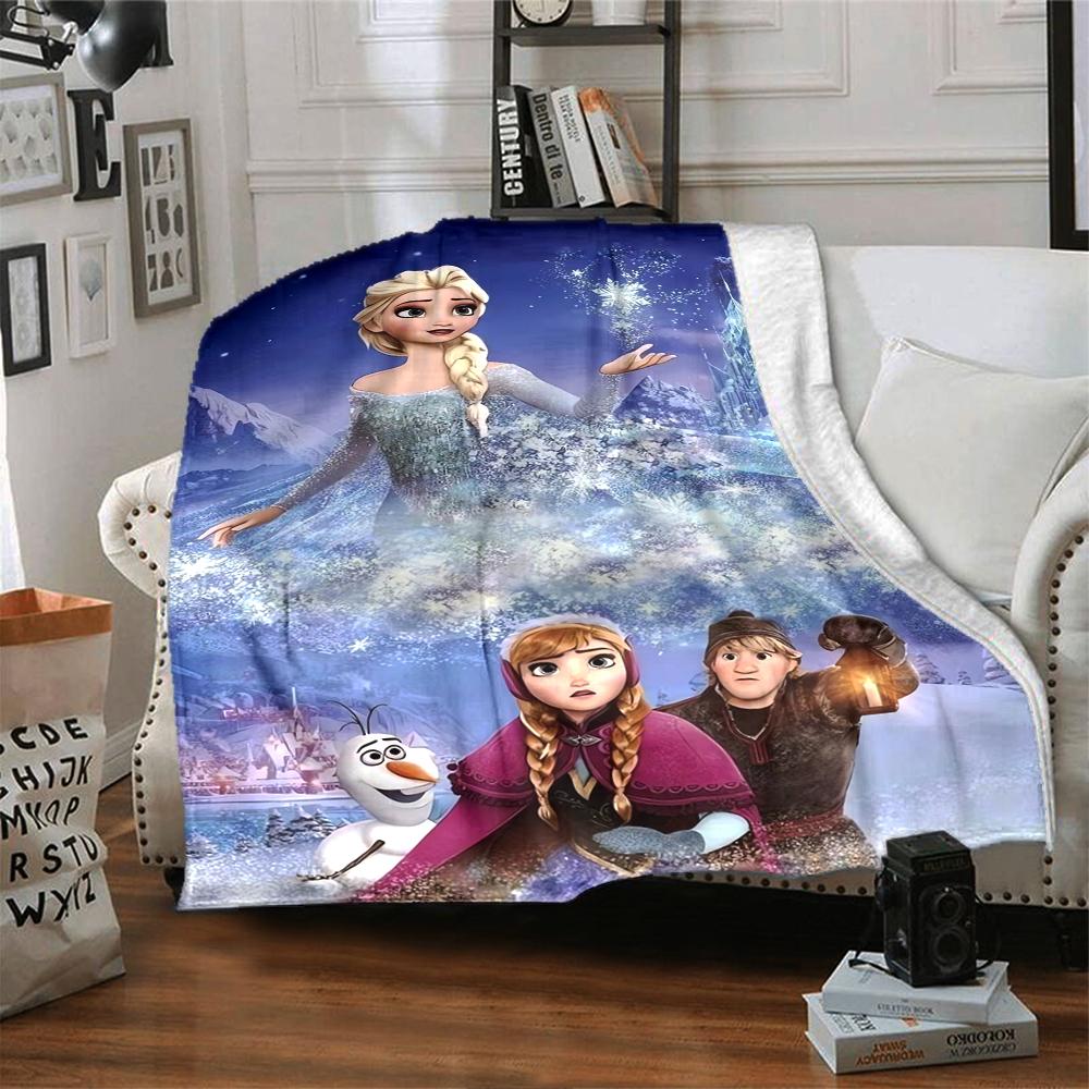 1Pc Magic Frozen Kingdom Blanket For Couch Bed Plush Cozy Fuzzy Blanket Super Soft Warm Blankets For Fall And Winter 091868