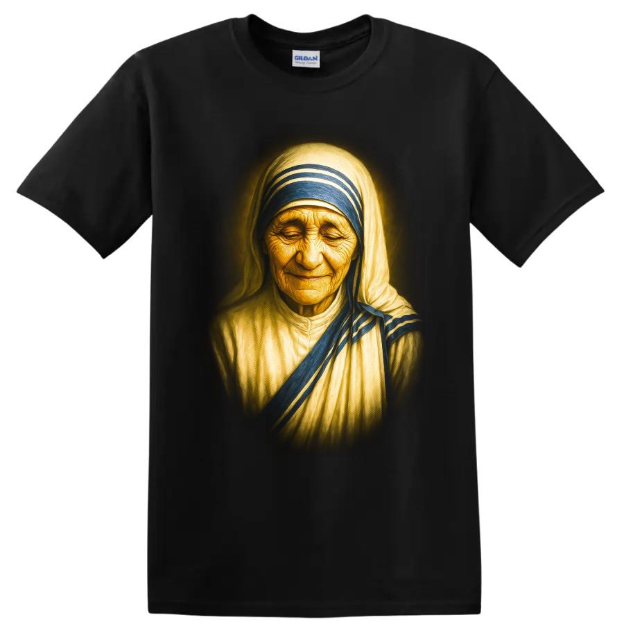 T-shirt Ritratto di Madre Teresa Santo Religioso Arte Cattolica Maglietta