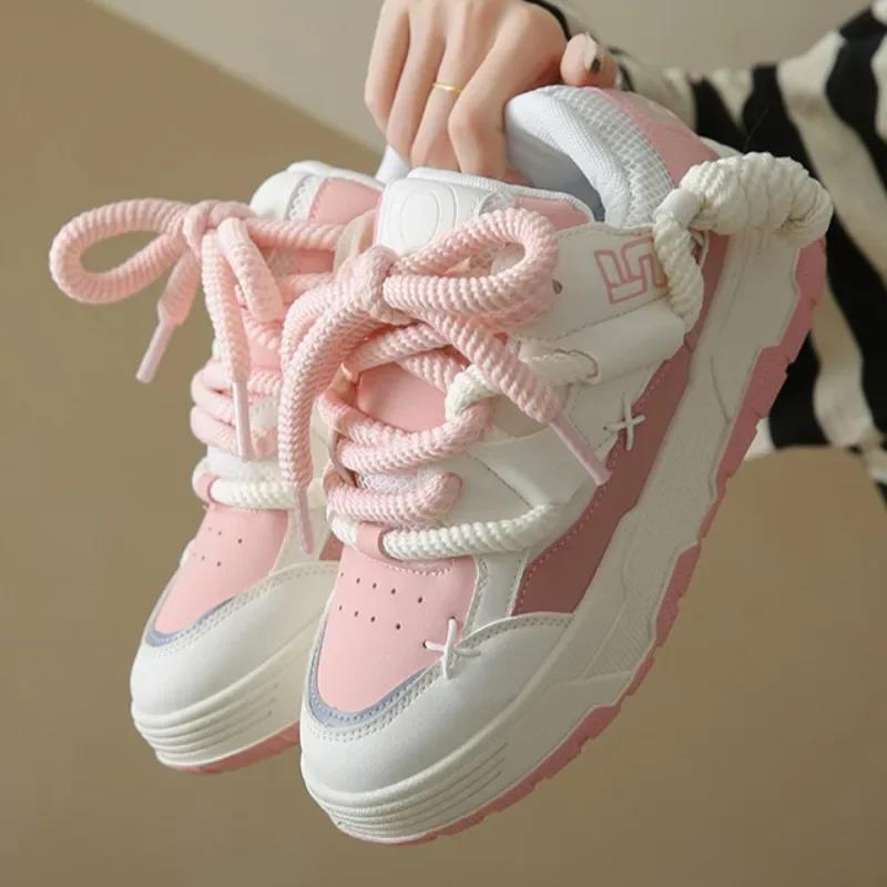 Fashion Trendy Women's Men Chunky Sneakers Versatile Casual Thick Soled Board Shoes Female Little White Shoes Walking Shoe Hombre Mujer