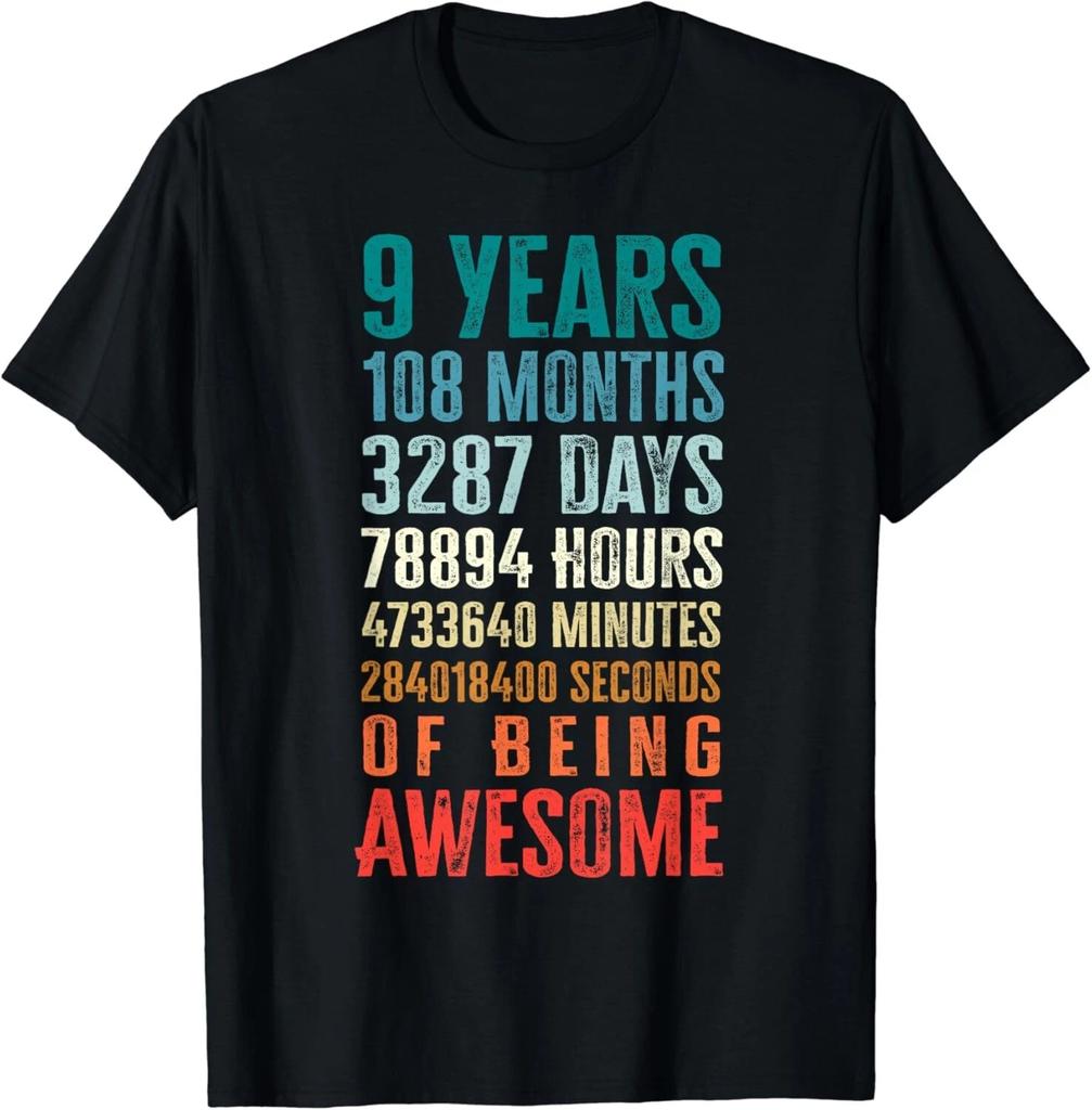 9 Years 108 Months Of Being Awesome Happy 9th Birthday Gift Unisex T-Shirt