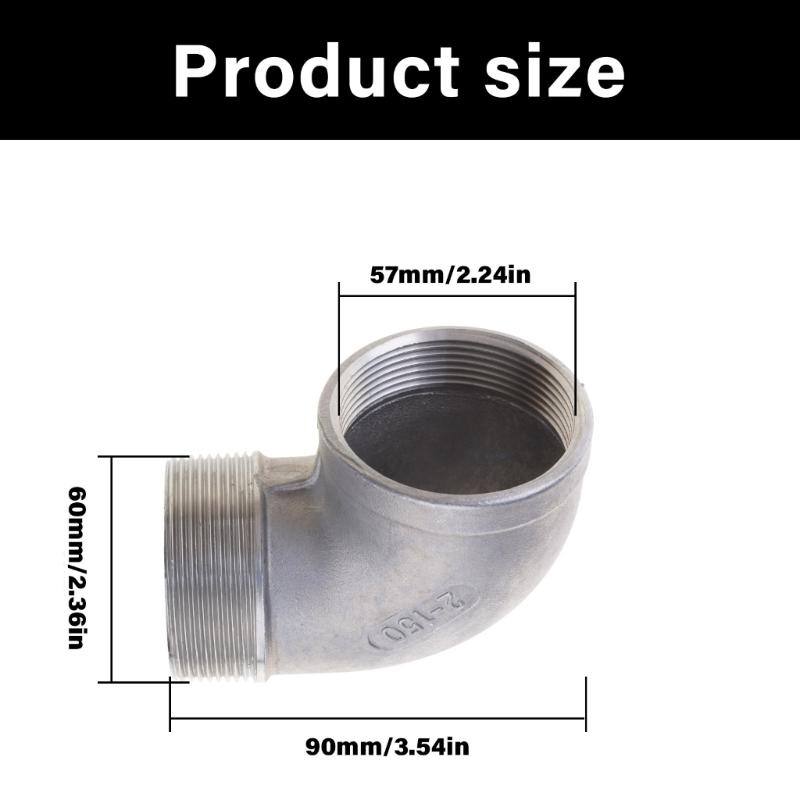 Industrial Steel 2 Inch NPT Elbow Connector 90 Degree Male Female Threaded Fitting Upgrades for High Pressure Plumbing