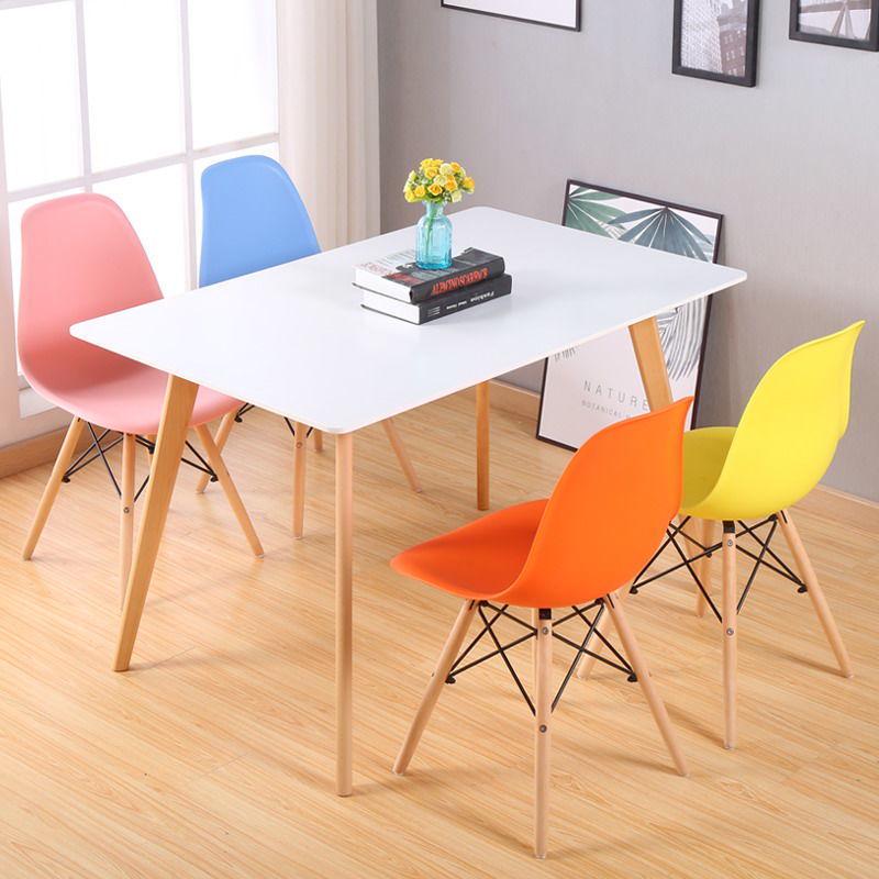 Home Dining Table Chair Set - Modern Casual Office & Vanity Chairs with Backrest