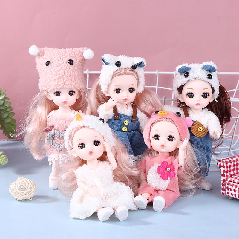 New 16 Cm Mini Confused Doll With 13 Movable Joint 3D Big Eyes For Girls Diy Dress Up