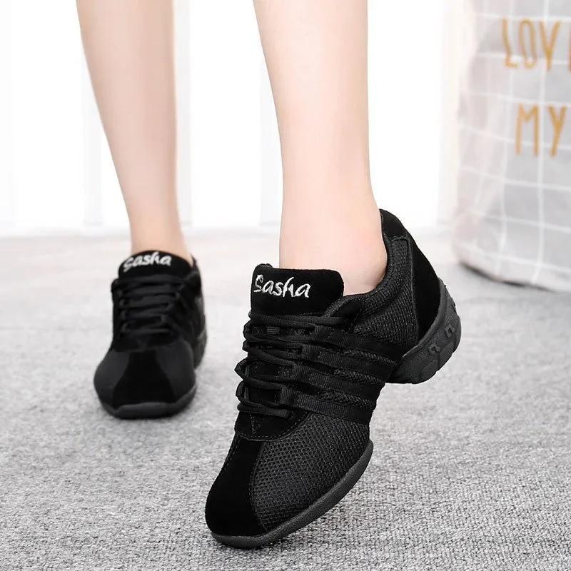 Modă pentru Femei Adidași Respirabili din Plasă Pantofi de Pânză Toc Mic Talpă Moale Antrenament Dans Latin Modern Vânzare Fierbinte Pantofi Dans Jazz