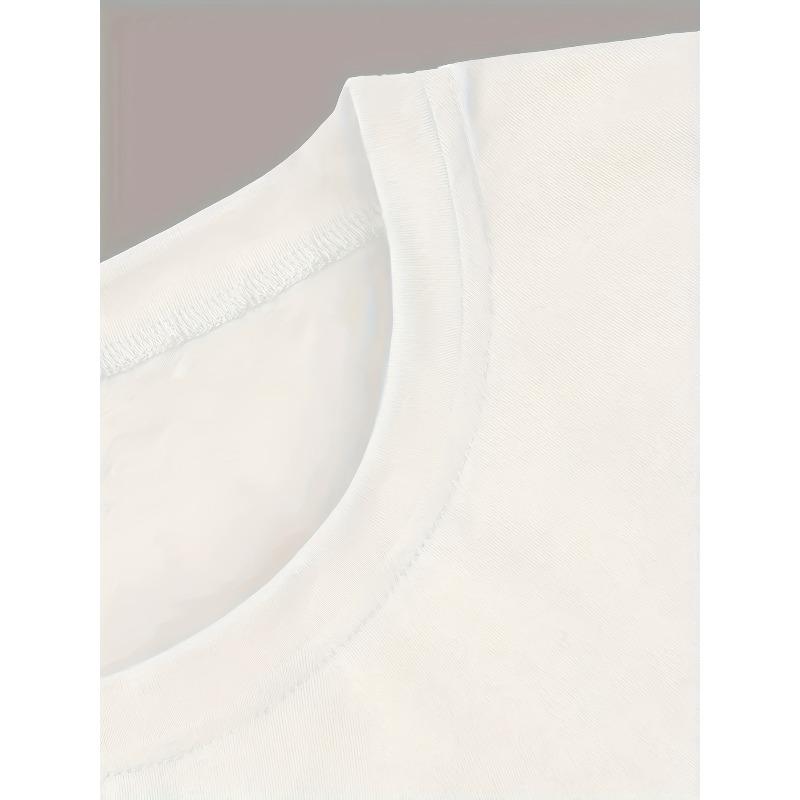 Women's White Red Heart Balloon Print T-Shirt Round Neck Short Sleeve Stretchy Polyester Blend Machine Washable Playful