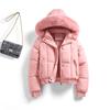 Women's short cotton-padded clothes, new winter loose and thickened hooded cotton-padded jackets, large fur collars, bread clothes, and jackets are tr