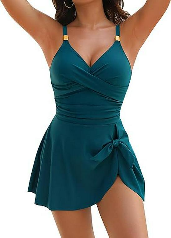 Women's Slimming Cross-Back Multi-Color One-Piece Swimsuit