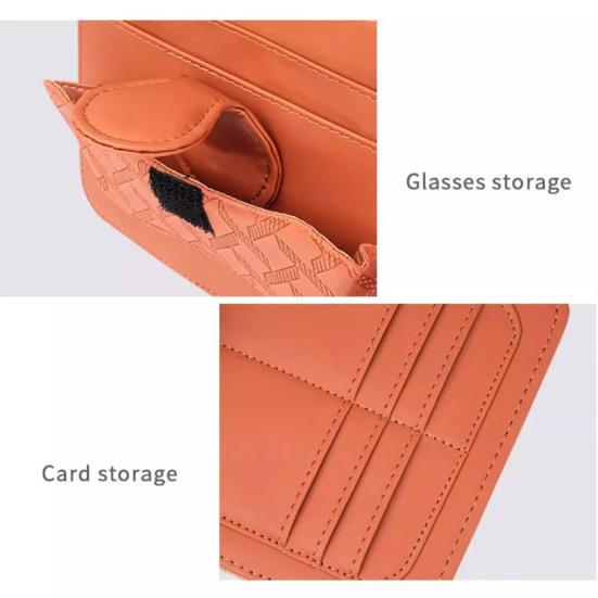 Leather Car Sun Visor Organizer Multi-Pocket Universal Car Accessory Wear-Resistant Car Storage Bag Safe Driving Design Quick Access for Cards