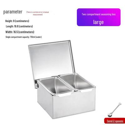 Stainless Steel Multi-Compartment Seasoning Box
