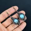 Blue Chalcedony 999 Copper Wire Wrapped Earrings, Handmade Gemstone Earrings Jewelry, Gifts For Wife Brand New Earrings