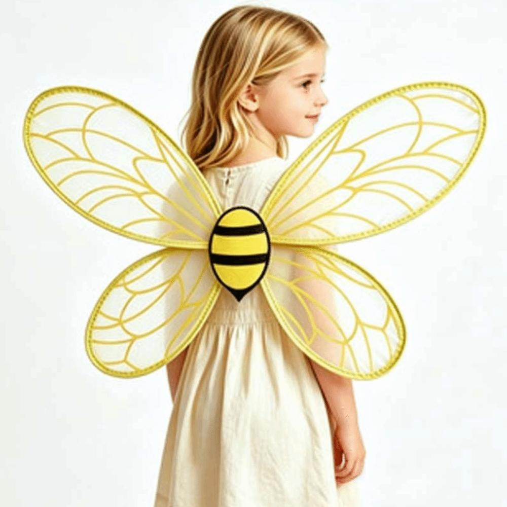 Insect Yellow Bee Fly Wings Bugs Kids Party Wings Lightweight Bee Cosplay Wings Suit  Cosplay Event
