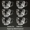 European Style Ripple Crystal Glass Cup Set (6-Pack)