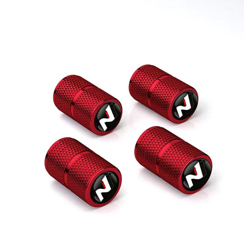4Pcs Car Wheel Tire Valve Caps Air Stem Covers For Hyundai N Line Sonata Tucson Azera Elantra Veloster Kona Santa Accessories KK5
