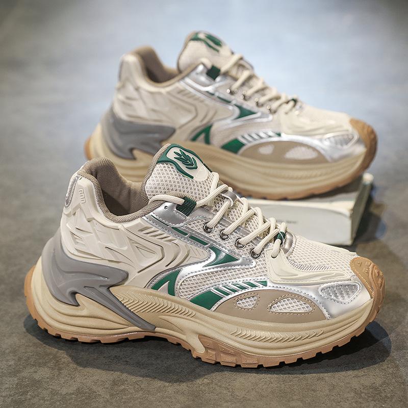 

Мужские кроссовки «папины кроссовки» лето 2024 новые модные универсальные уличные на толстой подошве увеличивающие рост мужские кроссовки дышащая сетка мужские 39 зелёный