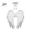 Outdoor Cosplay Wings Angel Feather Wing for Women Girls, Soft Organza Costume Accessory Halloween with Headband Photo Booth, Party, Stage Show