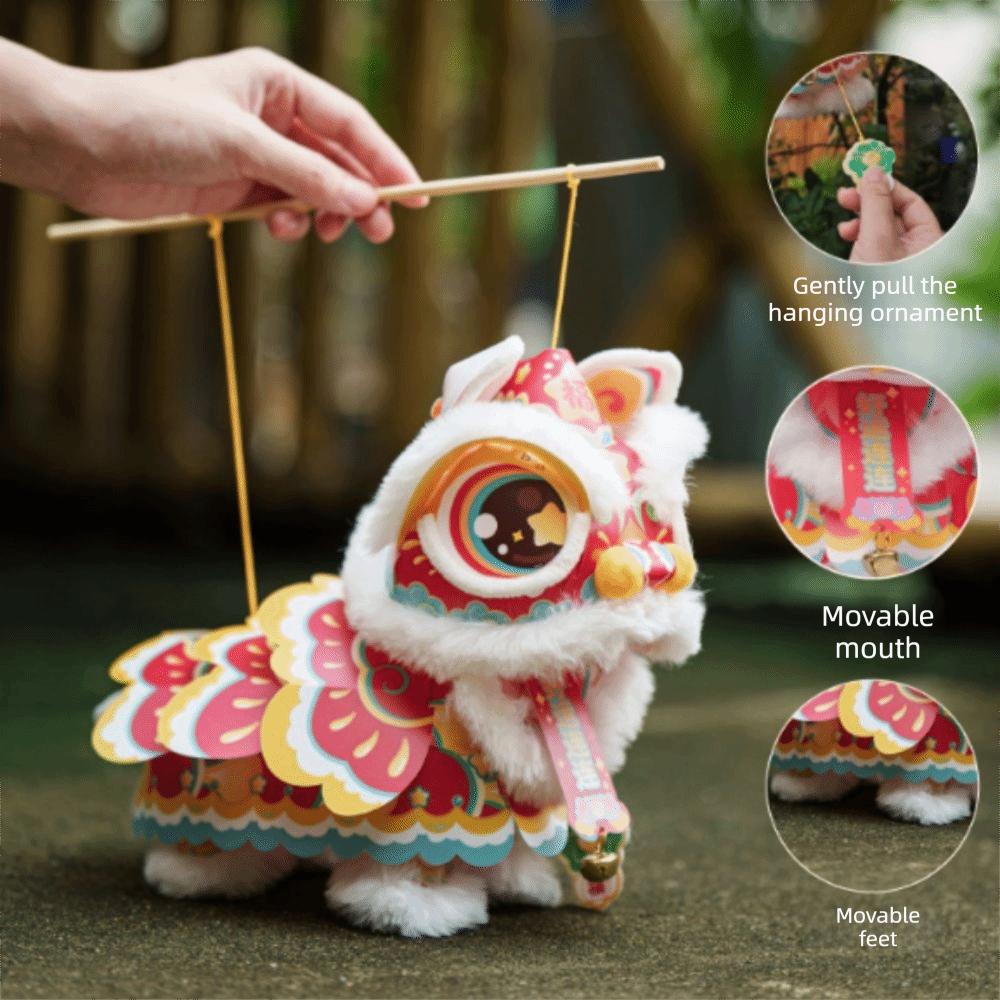 Luminous Handheld Lion Dance Lantern Ancient Chinese Traditional Festival Lantern Handmade Flexible Body