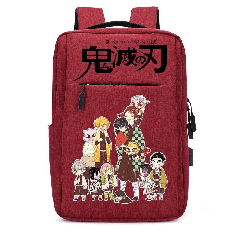 Japan Cartoon Comics Demon Slayer USB Charging Backpack Large Capacity Student Casual Backpack 0004