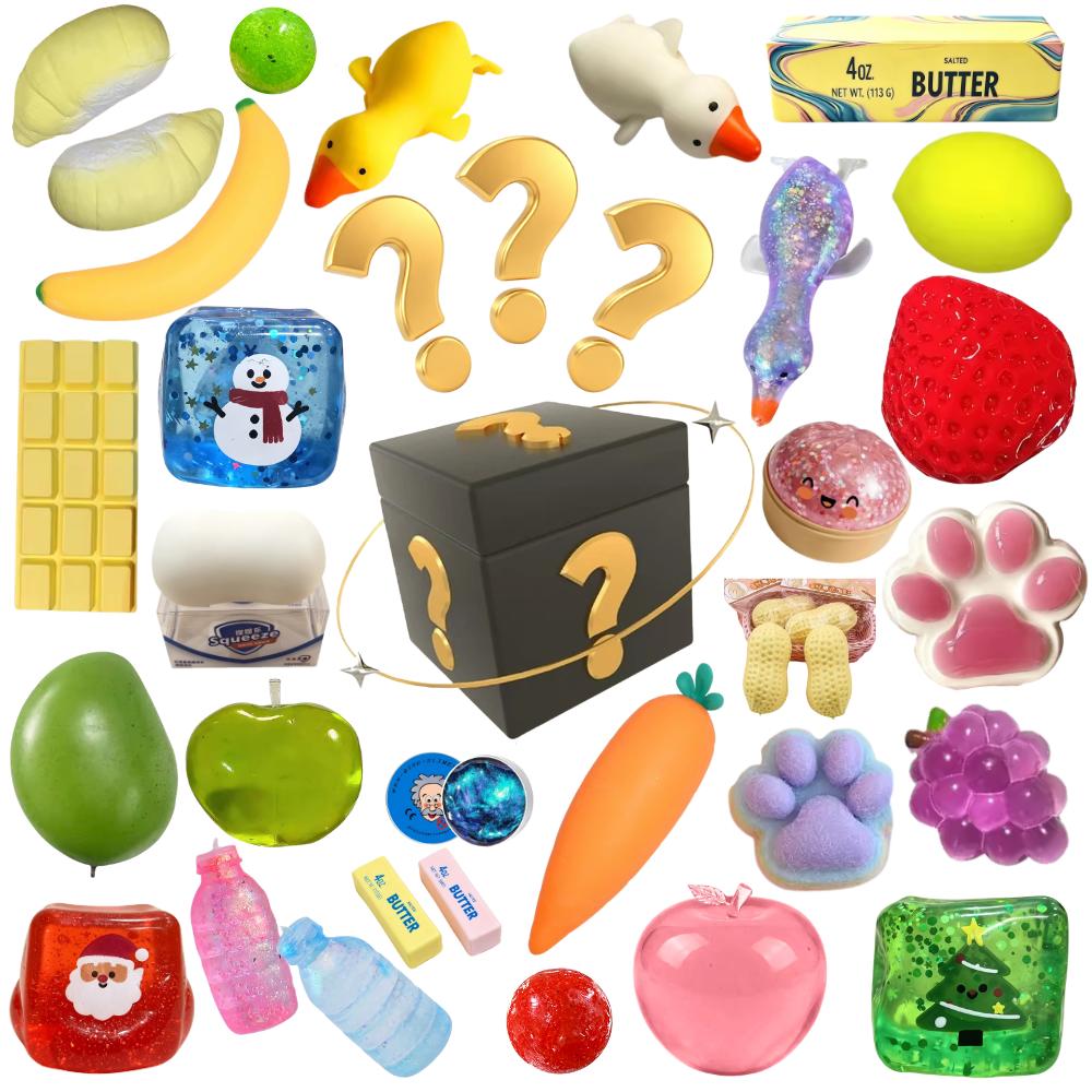 Squishy Mystery Box Multi Langzaam Rijzend Willekeurig Bevat Kaas Knijpspeeltjes Gestoomde Broodjes En Pindakaas Decompressie Verrassingsspeeltje gray