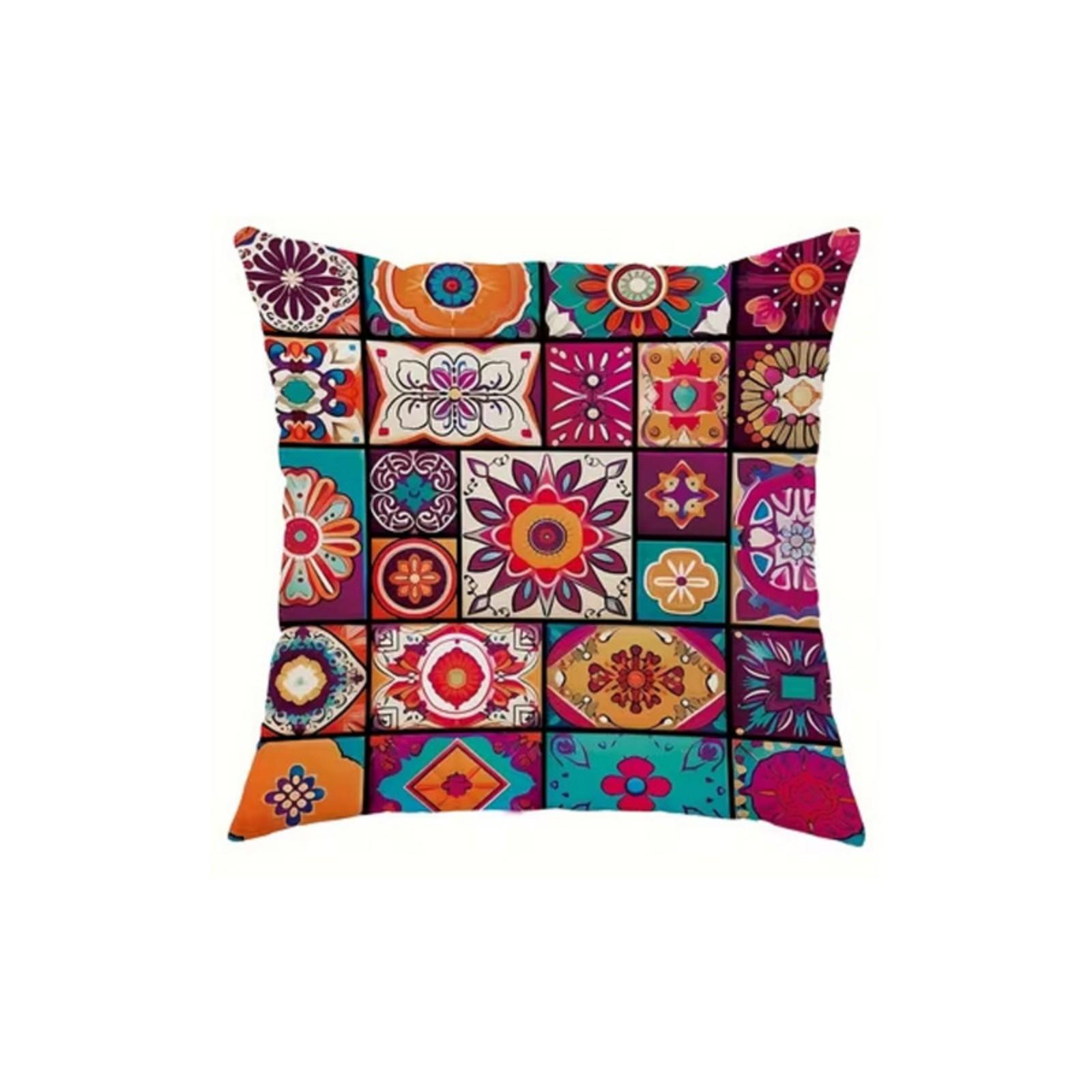 

4*45cm Throw Pillow Cover, Bohemian Single-sided Printed With Luxurious Flowers, Hidden Zipper Design, Suitable For Sofa, Bedroom And Home Decora one size
