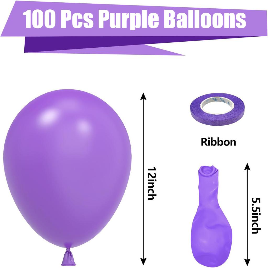 100PCS multi-color latex balloon set suitable for birthday parties, weddings, Valentine's Day party decoration
