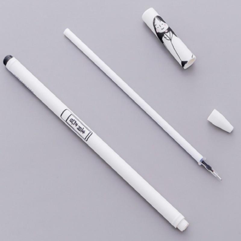Text kreativní osobnosti Jednoduchý znak gelového pera Jehla plné černé neutrální pero 4ks
