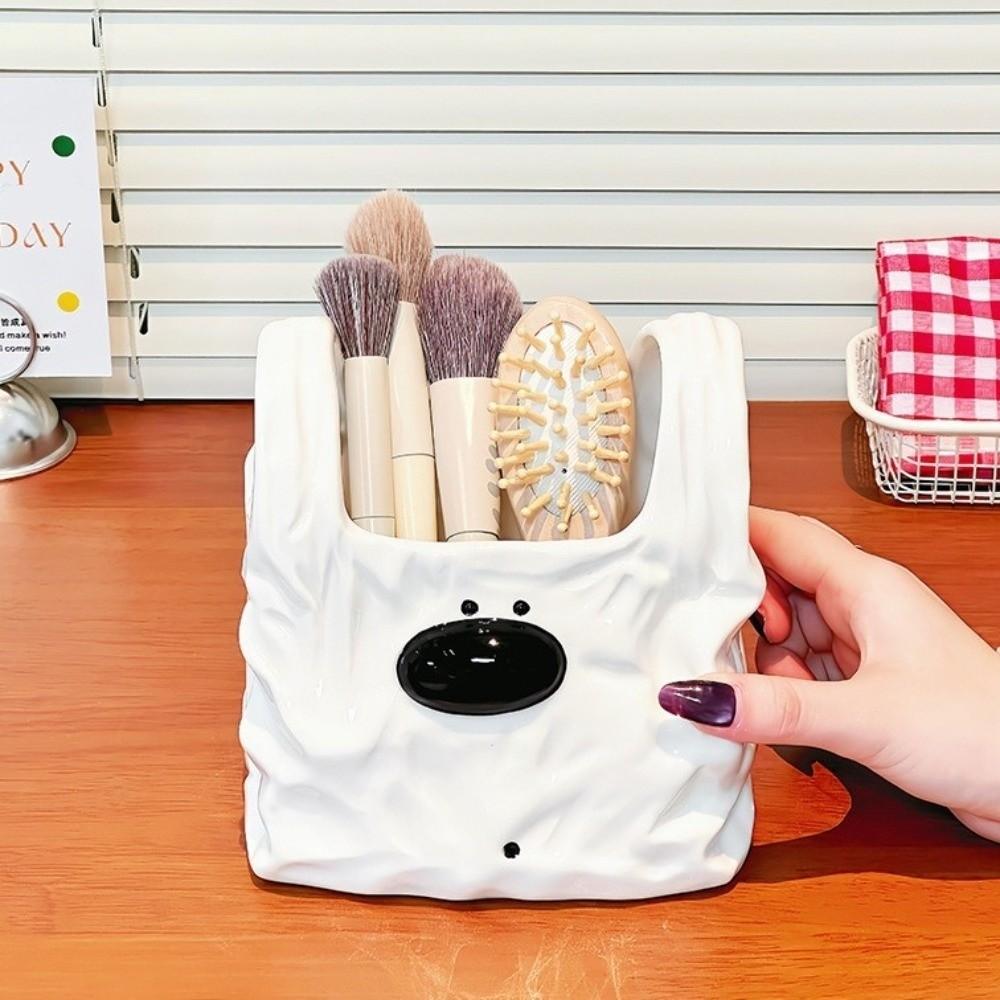 Estuche de Cerámica Estilo Bolso Portadocumentos de Escritorio con Forma de Cachorro Organizador de Escritorio