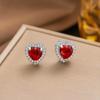 Elegant Burgundy Cherry Necklace For Women Minimalist Luxury Collarbone Chain Delicate Pendant