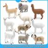 Wild Animal Simulation: Alpaca, Sheep, Goat, and Grass Mud Horse Sand Table Decor Model