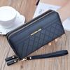 Women's Double Zipper Plaid Wallet - Large Capacity Clutch with Coin Purse & Phone Holder
