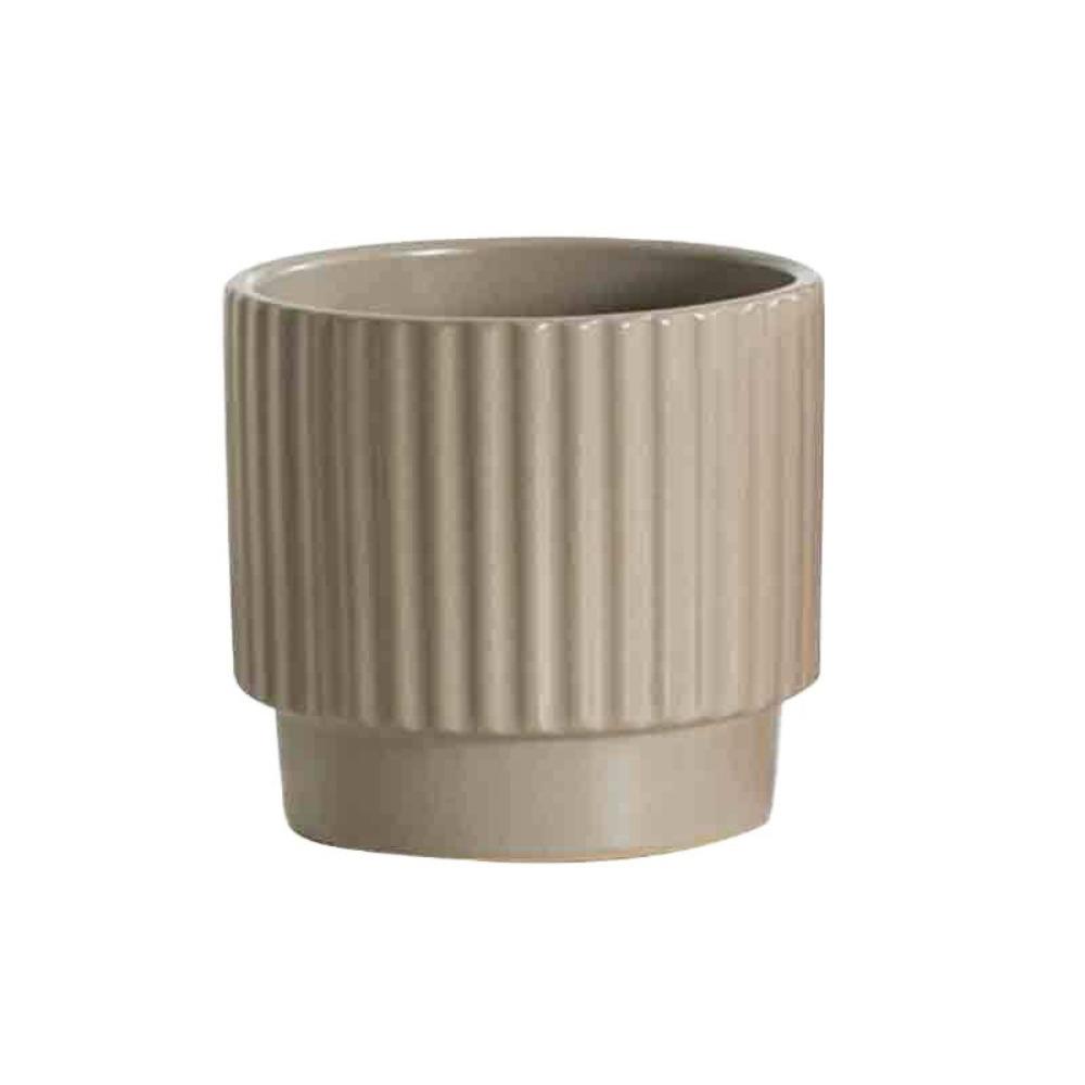 

Sturdy Mini Ceramic Plant Pots Creative Vertical Striped Planter Succulent Pots Home Decoration