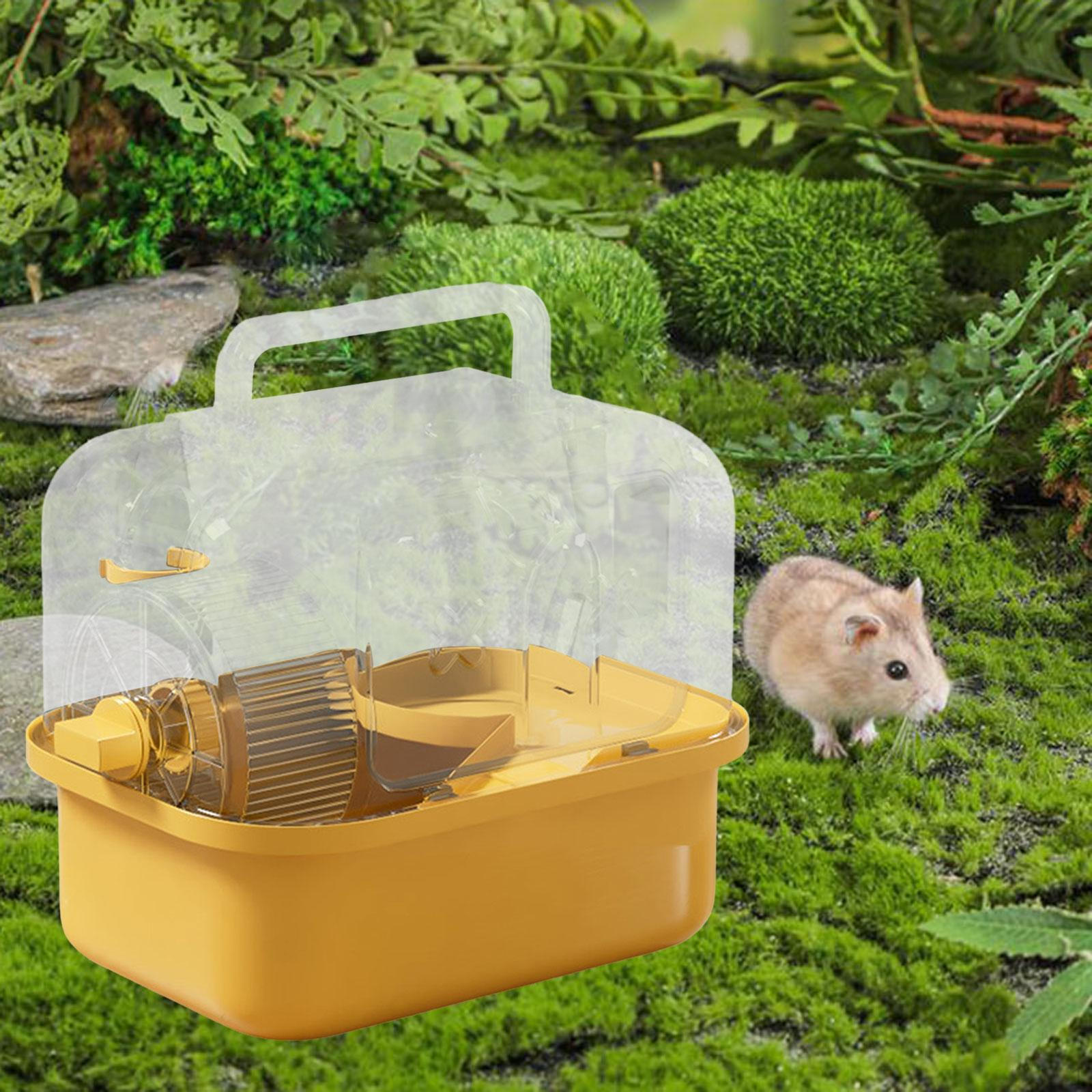 

Клітка для хом яків, ігровий будиночок, багатоцільовий компактний прозорий будинок для домашніх тварин, дрібних тварин, вправа, гра жовтий