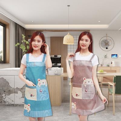 Durable Waterproof Kitchen Apron Oil-proof Pocket Kitchen Smock Sleeveless Cleaning Aprons Cooking