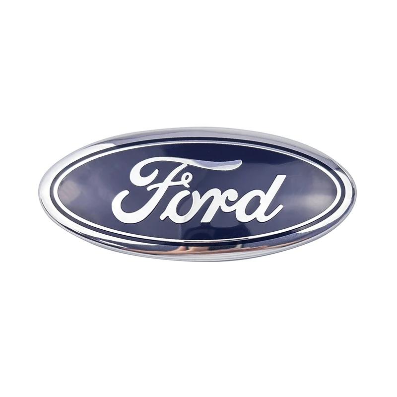 15X6.3CM Alloy Car Front Cover Badge Sticker for Ford Kuga Transit Ecosport Fiesta Focus Ranger Mondeo Edge Trunk Emblem Decal CVV1 QQ24