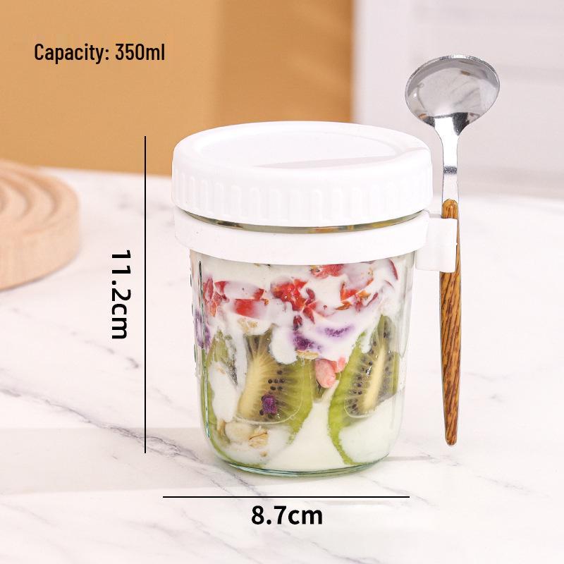 Oatmeal Portable Breakfast Blender Cup - Thickened Glass, Sealed for Milk or Salad