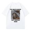 Funny Cat Harajuku Graphic Tshirts Too Much Radio Not Enough Head Hipster Women Casual Short Sleeve Tshirt Streetwear
