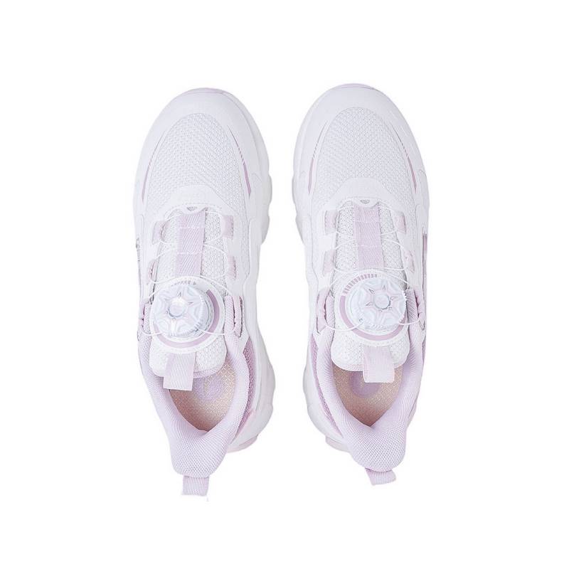Anta Kids Knob Non-Slip Anti-Kick Casual Shoes Kids Shoes White Pink Purple 322418806-2