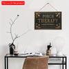 2D Flat Wooden 30*20cm Vintage "Porch Therapy" Wooden Wall Plaque Decorative Sign with Floral Design, Perfect for Home, Bar, Cafe, Garage, and Porch
