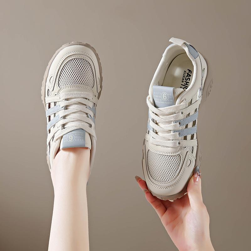 Fashion CRLAYDK Womens Hollow Out Summer Shoes Walking Lace Up Outdoor Hiking Sneakers Casual Breathable Mesh Sport Tennis for Lady