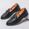 British Fashion Men's Black Brown Slip On Leather Monk Strap Shoes Male Penny Loafers Wedding Dress Formal Footwear