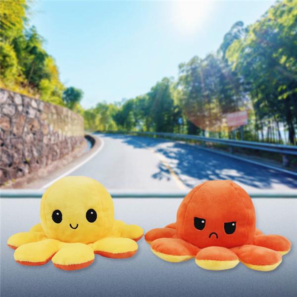 Juguete de peluche de pulpo con tapa de doble cara, muñeco de pulpo  Reversible, muñecos de animales de peluche suaves, regalo