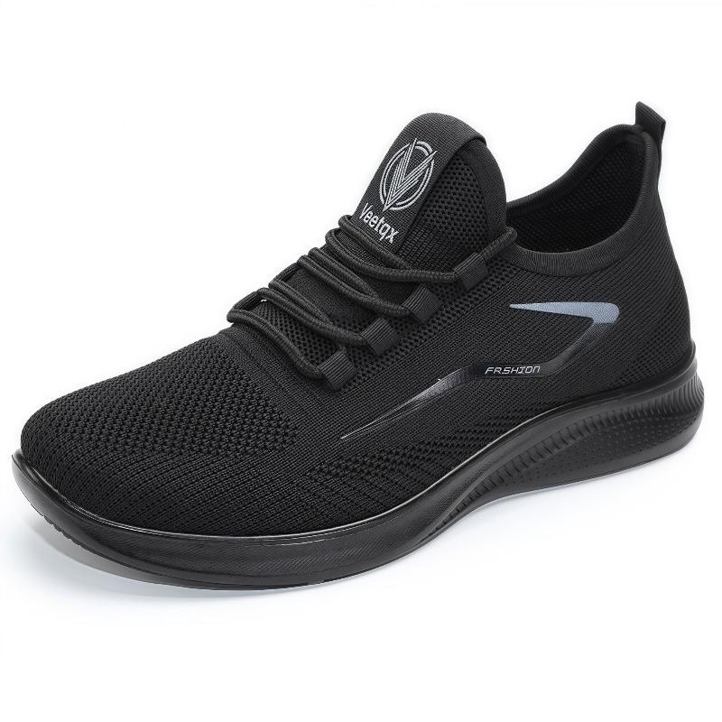 Flying woven mesh shoes men's TEMU polyurethane soft-soled breathable sneakers men's running shoes