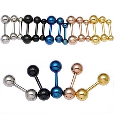 1 paio di orecchini a bottone con bilanciere a sfera in acciaio inossidabile punk da uomo 3 mm 4 mm 5 mm