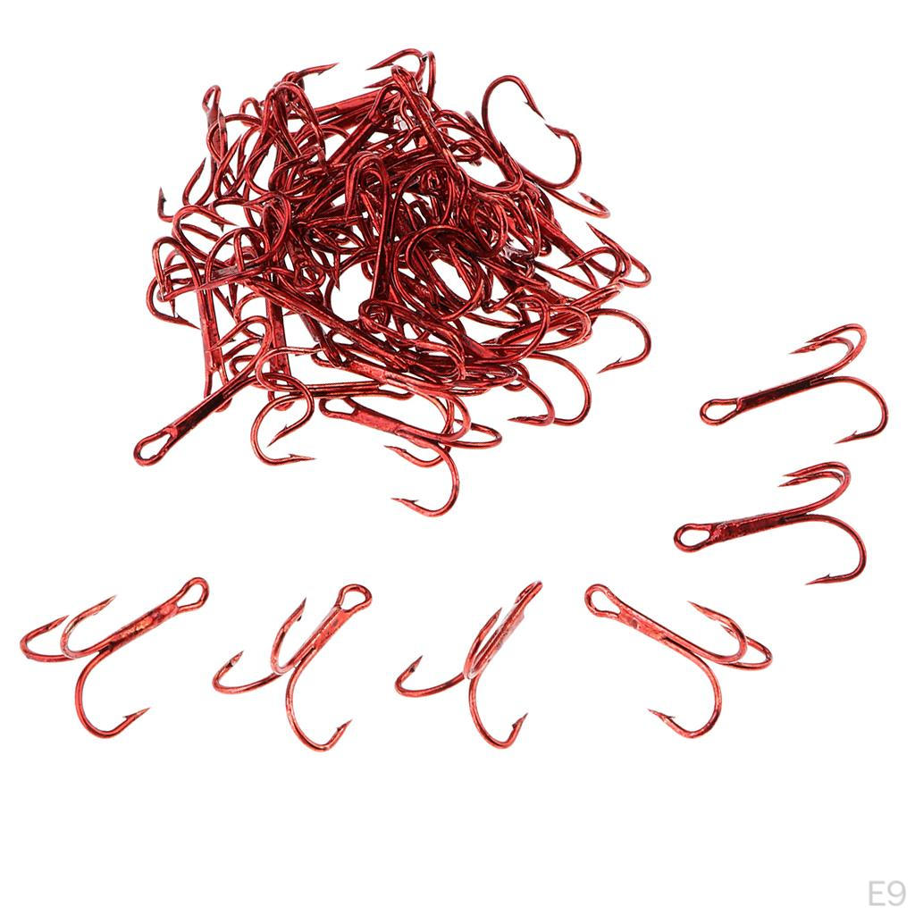 Hook Hooks 20/50Pcs High Carbon Steel Strong Sharp Triple for Fishing Saltwater and