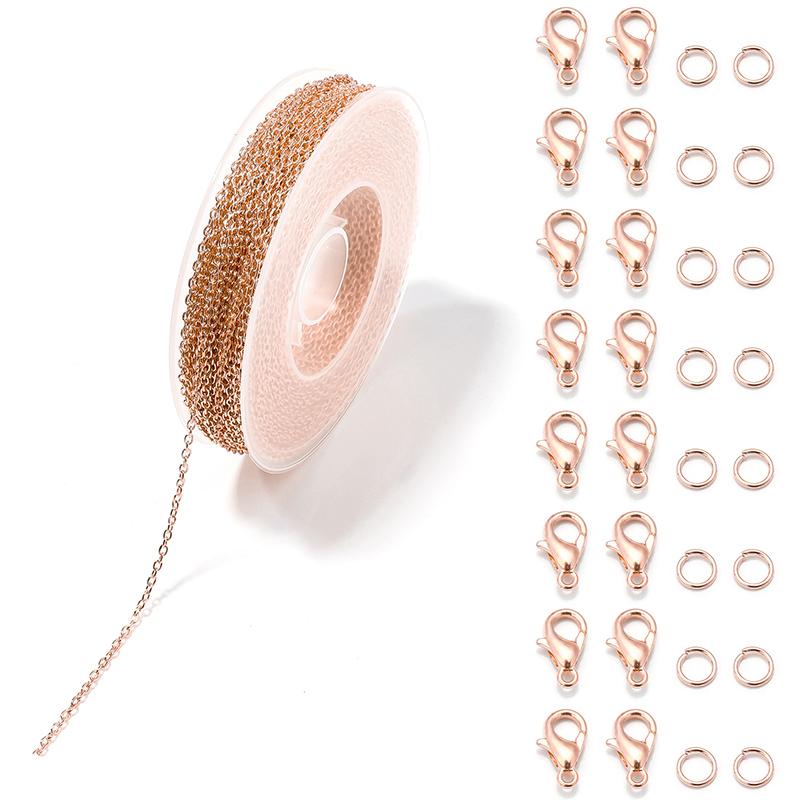 3 M/Roll Metal Iron Link Chain With Jump Rings Single Circle Lobster Clasps For Jewelry Making DIY Bracelet Necklace Accessories