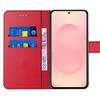 Coque de Protection - BOOLING - Samsung Galaxy S25 FE - Flip Case Antichoc Effet Cuir Rouge