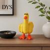 Funny Little Yellow Duck Statue Middle Finger Resin Figurine, Hand-Painted Cheeky Statue, Weatherproof Indoor Niche Landscaping Outdoor Decor for Desk