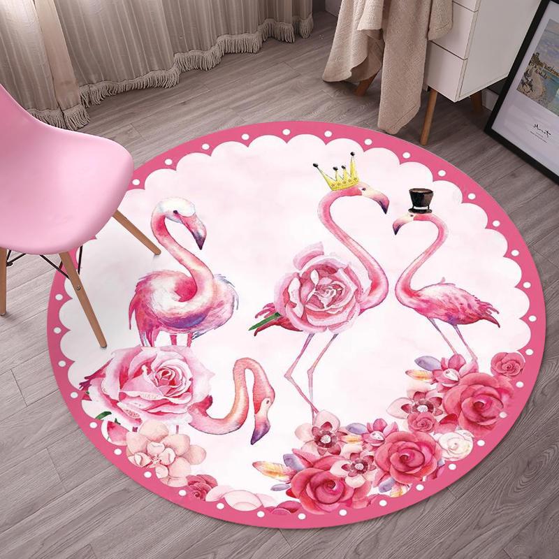 Cute Cartoon Nordic Round Carpet for Bedroom and Dressing Table