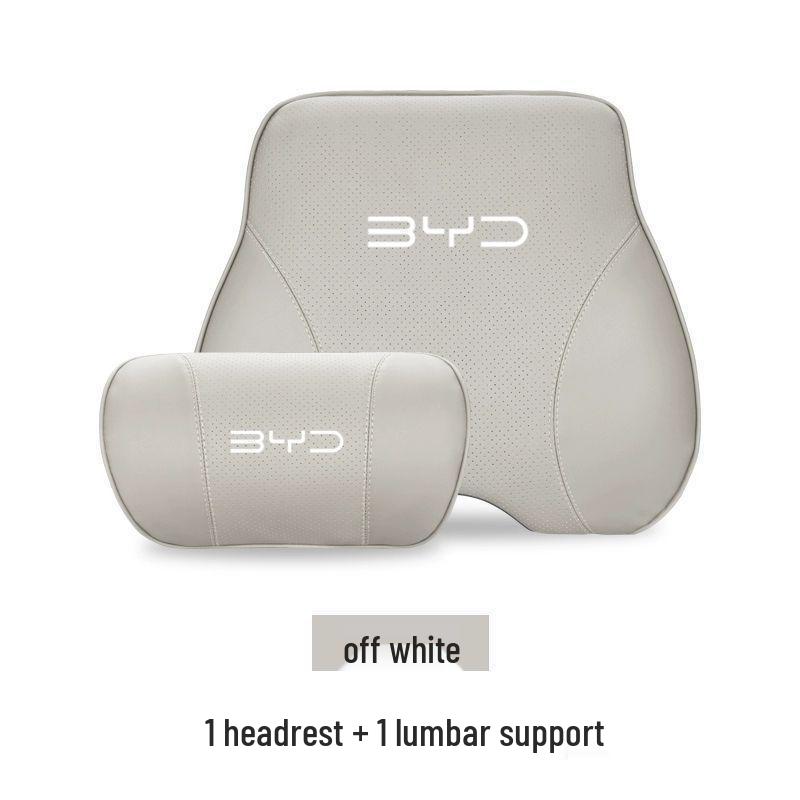 Genuine Leather Headrest & Lumbar Support Cushion for BYD Song PLUS, Han EV, Qin Plus, Tang Car